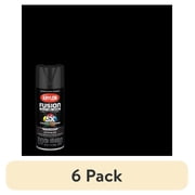 6 pack Krylon Fusion All-In-One, Satin, Black, 12 oz