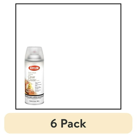 (6 pack) Krylon I00500A07 Krylon Triple-Thick Crystal Clear Glaze Clear High Gloss 12 oz Spray Paint, Multi-Surface, (1 Piece, 1 Pack)