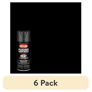 6 pack Krylon Fusion All-In-One, Gloss, Black, 12 oz