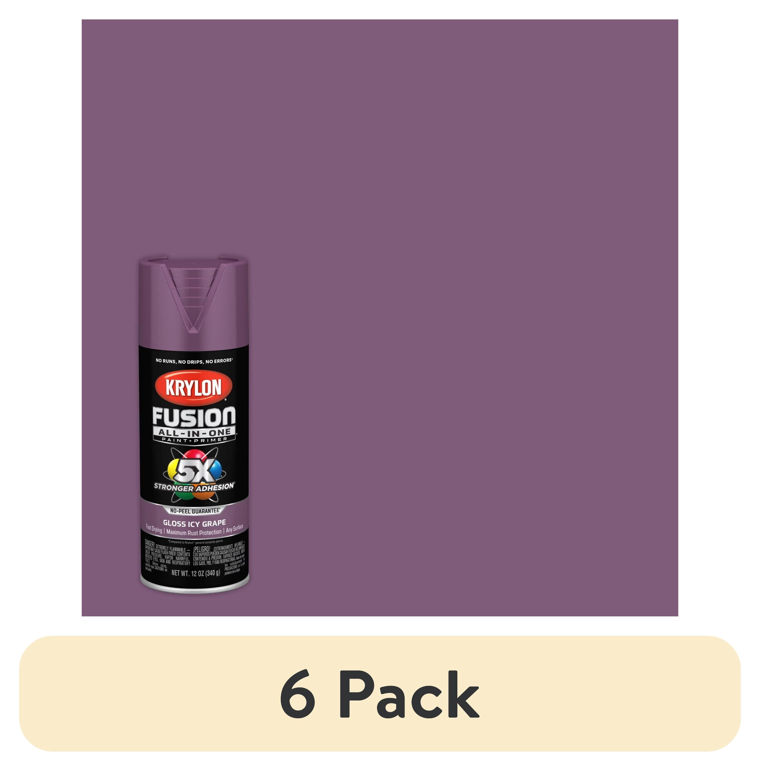 (6 pack) Krylon K02709007 Krylon Fusion All-In-One Icy Grape Gloss 12 oz Spray Paint, Multi-Surface, (1 Piece, 1 Pack)