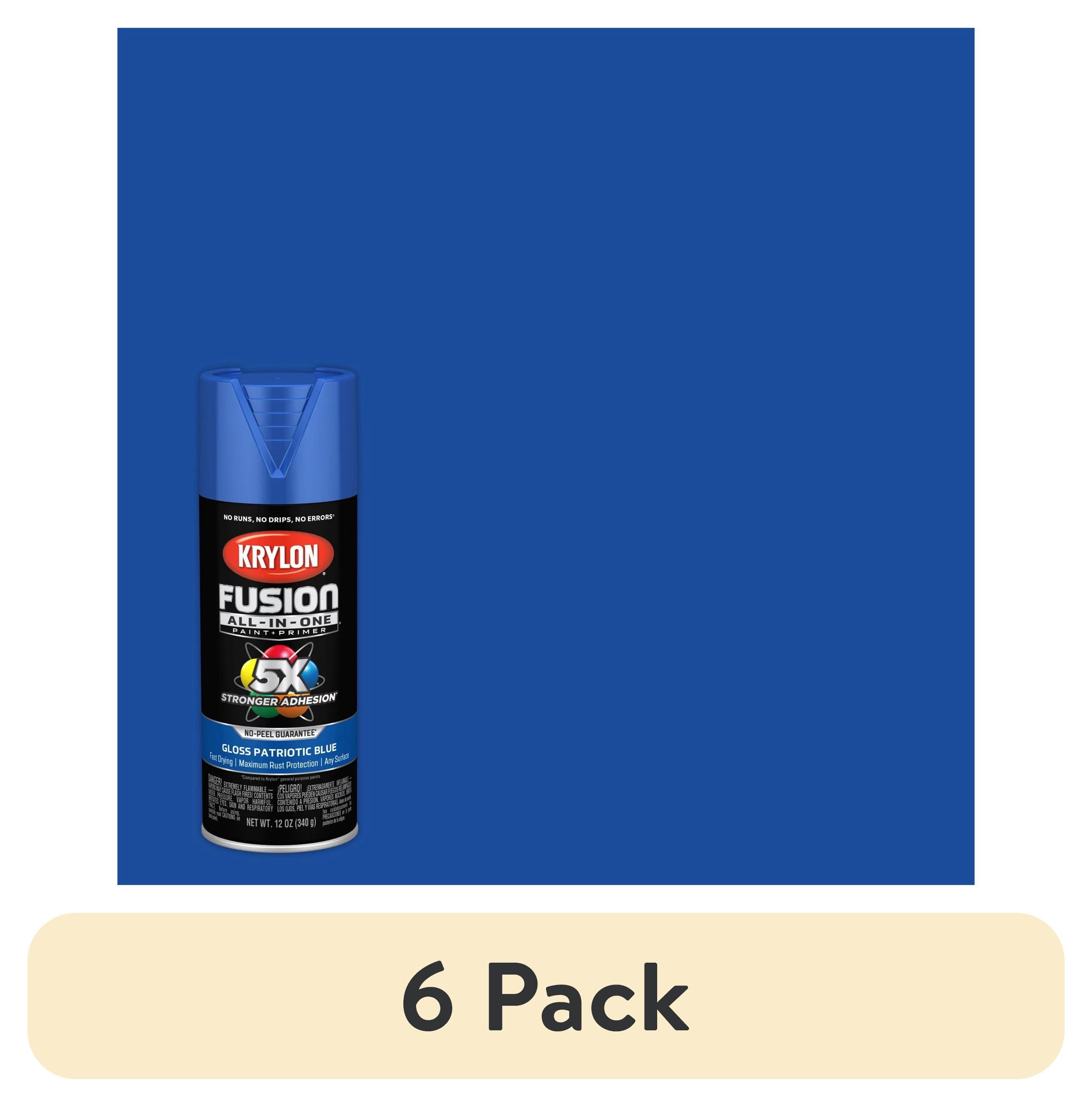 (6 pack) Krylon Fusion All-In-One, Gloss, Patriotic Blue, 12 oz