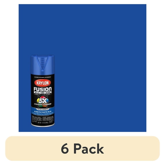 (6 pack) Krylon K02716007 Krylon Fusion All-In-One Patriotic Blue Gloss 12 oz Spray Paint, Multi-Surface, (1 Piece, 1 Pack)