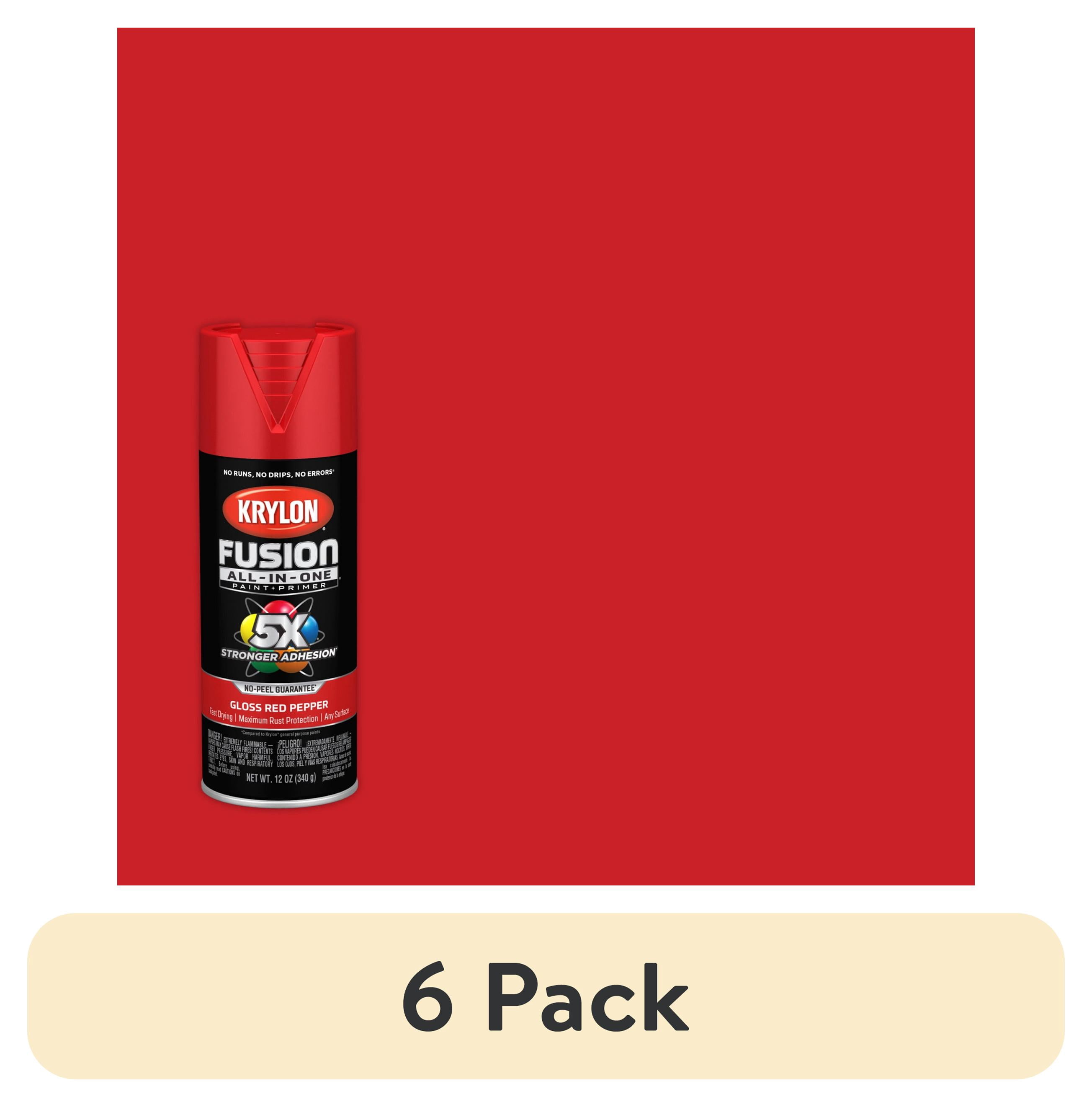 (6 pack) Krylon K02720007 Fusion All-In-One, Gloss, Red Pepper, 12 oz, Spray Paint, Multi-Surface, (1 Piece, 1 Pack)