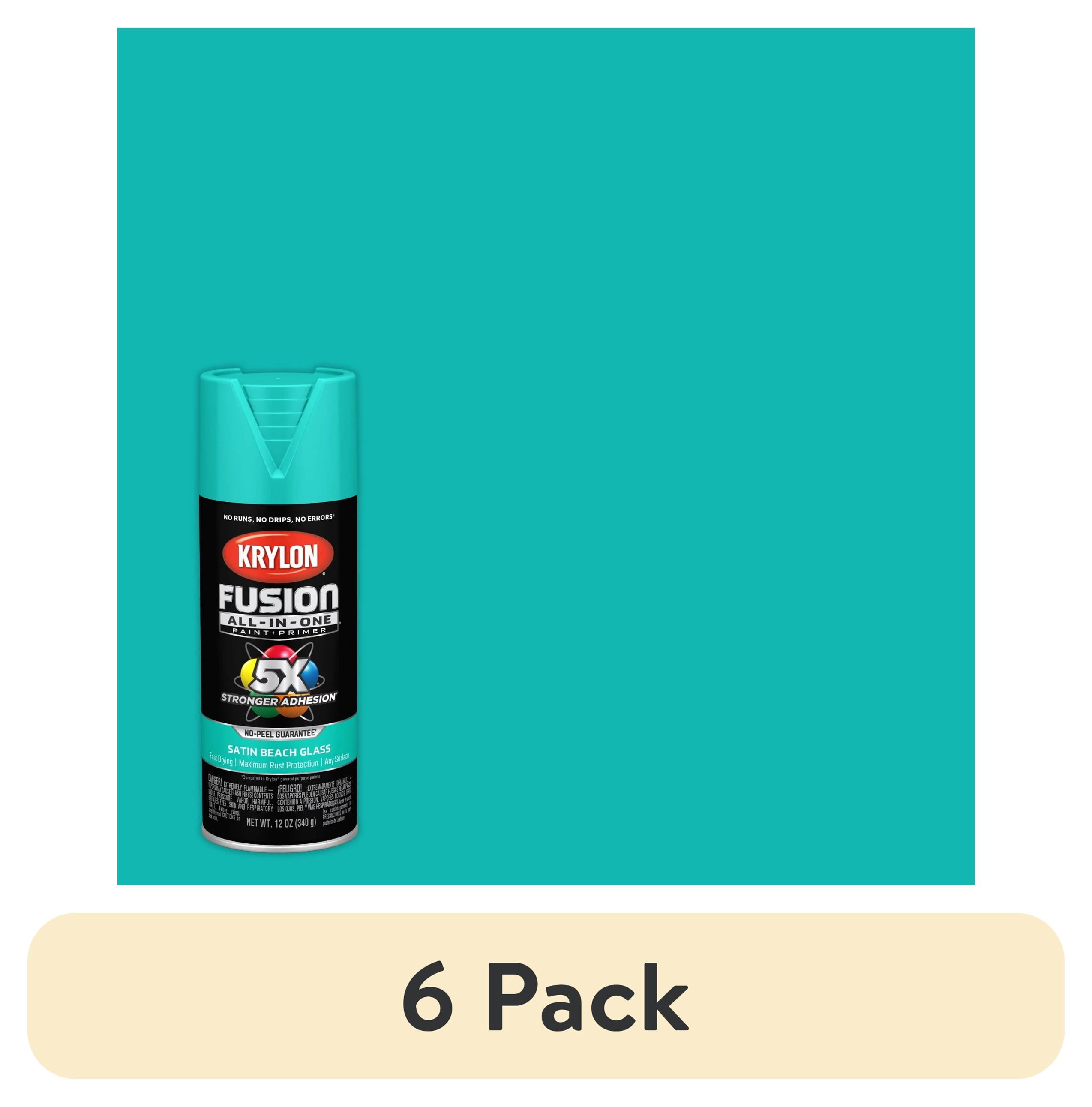 (6 pack) Krylon K02731007 Krylon Fusion All-In-One Beach Glass Satin 12 oz Spray Paint, Multi-Surface, (1 Piece, 1 Pack)
