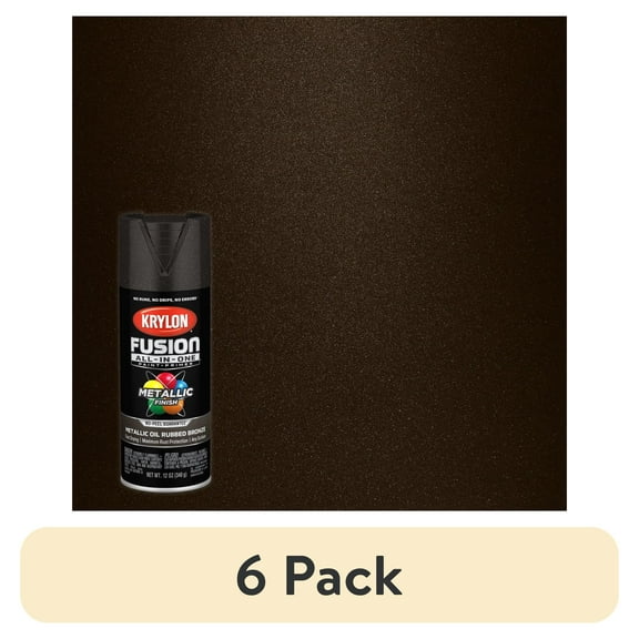 (6 pack) Krylon K02771007 Fusion All-In-One Metallic, Metallic, Oil Rubbed Bronze, 12 oz, Spray Paint, Multi-Surface, (1 Piece, 1 Pack)