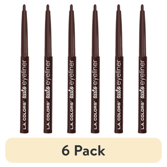 (6 pack) L.A. COLORS Auto Eyeliner, Black Brown, 0.01 fl oz