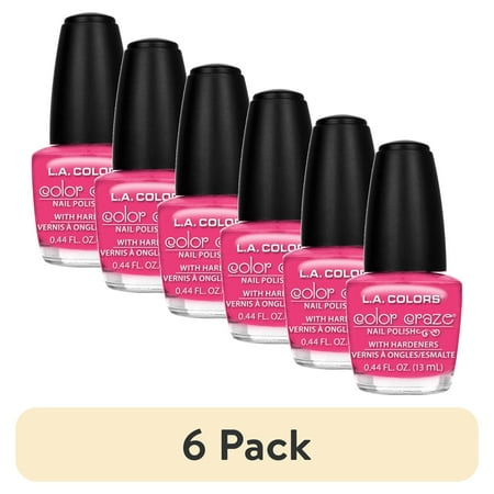 (6 pack) L.A. COLORS Color Craze Nail Polish, Lightning, 0.44 fl oz