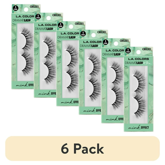 (6 pack) L.A. COLORS Eyelash, Dramatilash, Extra Extra, 1 pair