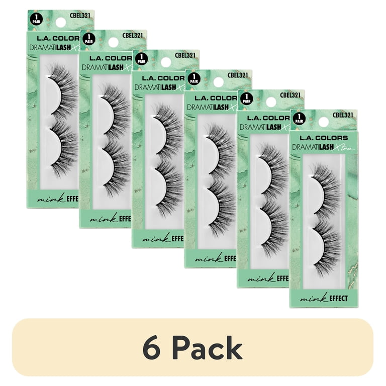 6 pack) L.A. COLORS Eyelash, Dramatilash, Extra Extra, 1 pair
