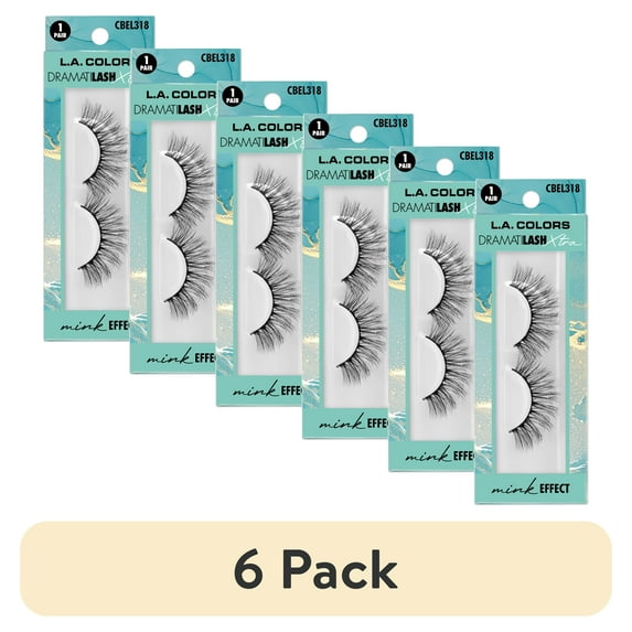 (6 pack) L.A. COLORS Eyelash, Dramatilash, Metaglam, 1 pair