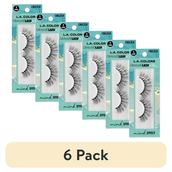 (6 pack) L.A. COLORS Eyelash, Dramatilash, Metaglam, 1 pair