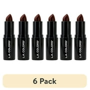 (6 pack) L.A. COLORS Long-Wearing Satin Finish Velvet Pout Chaser Lipstick, Rum Rasin, 0.13 oz