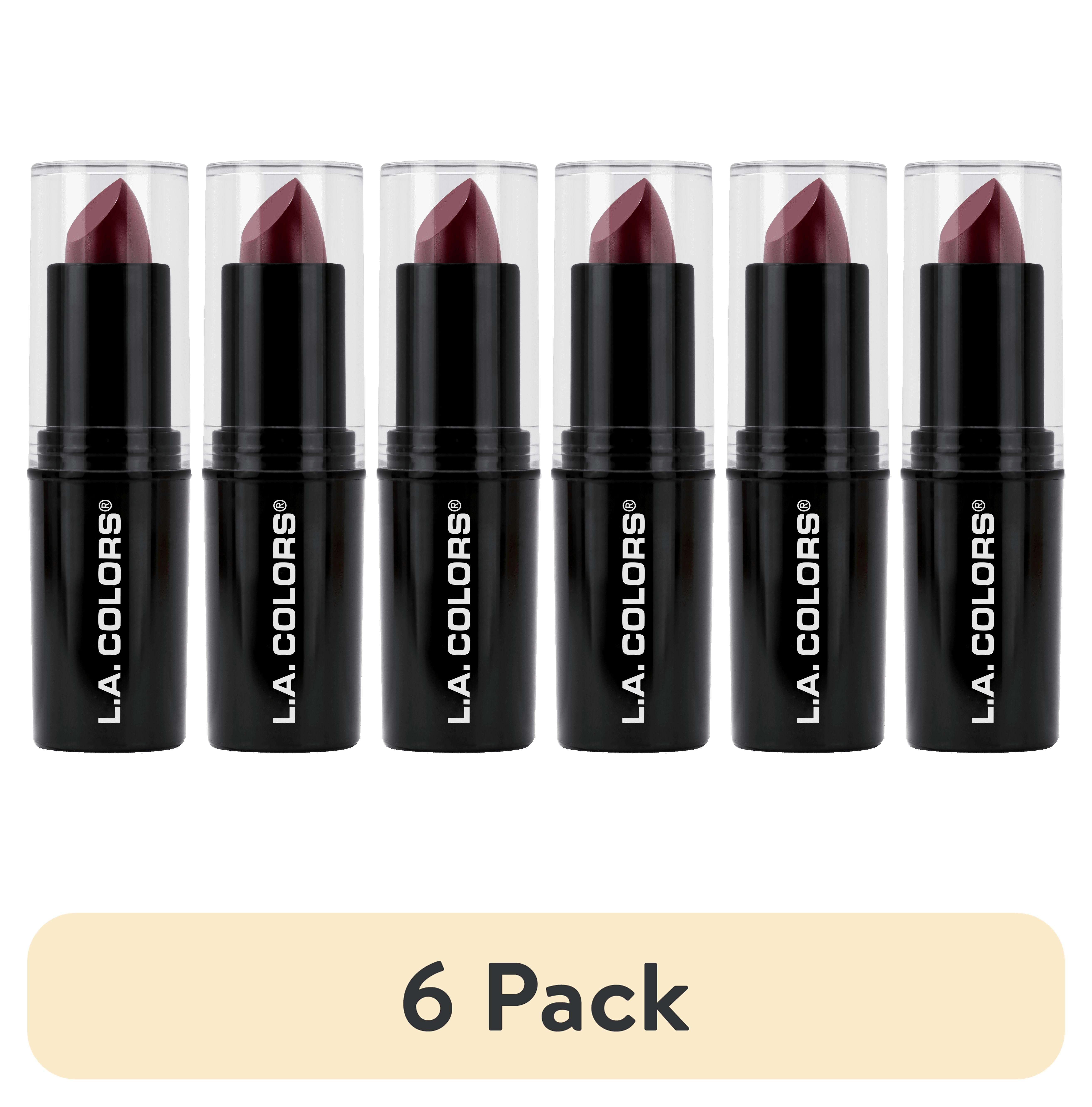 (6 pack) L.A. COLORS Long-Wearing Satin Finish Velvet Pout Chaser Lipstick, Vintage, 0.13 oz