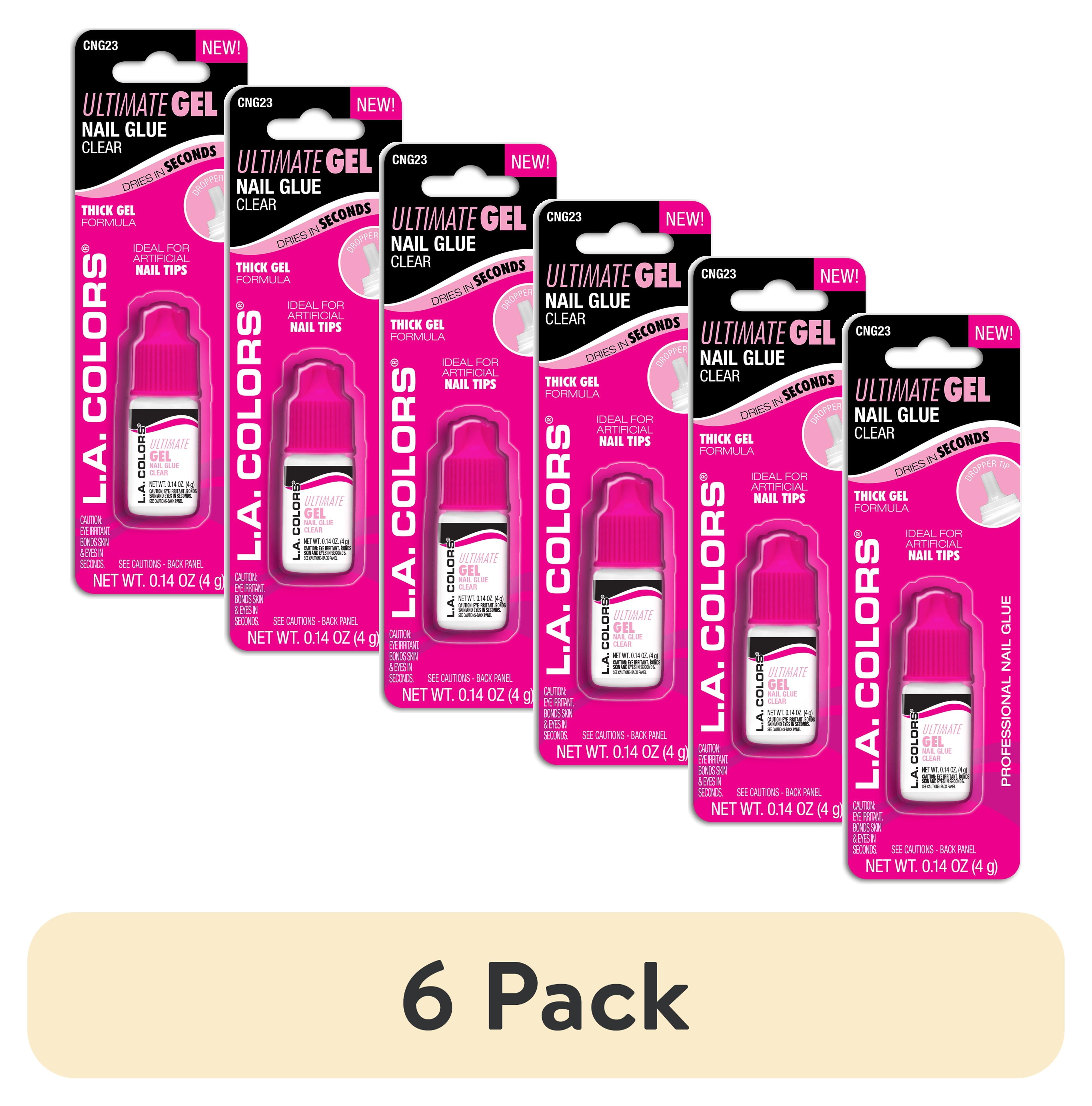 (6 pack) L.A. COLORS Ultimate Nail Glue, Gel, Clear, 0.1 fl oz