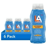 (6 pack) L.A. LOOKS Extreme Sport Tri-Active Hold Gel, for All Hair Types, Men, 20 oz