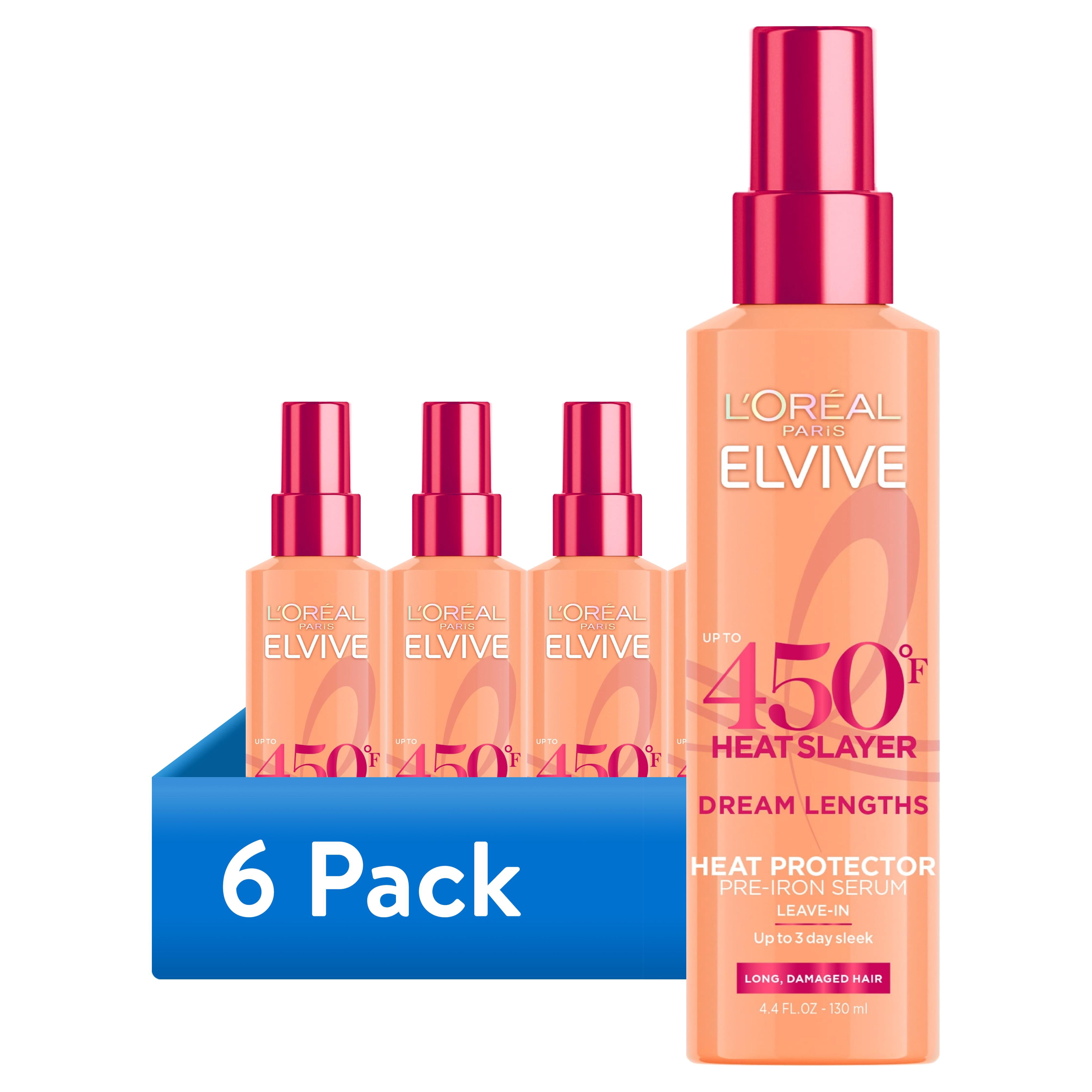 (6 pack) L'Oreal Paris Elvive Dream Lengths Heat Slayer Frizz Control, Pre-Iron Spray, Heat Protection, 4.4 oz