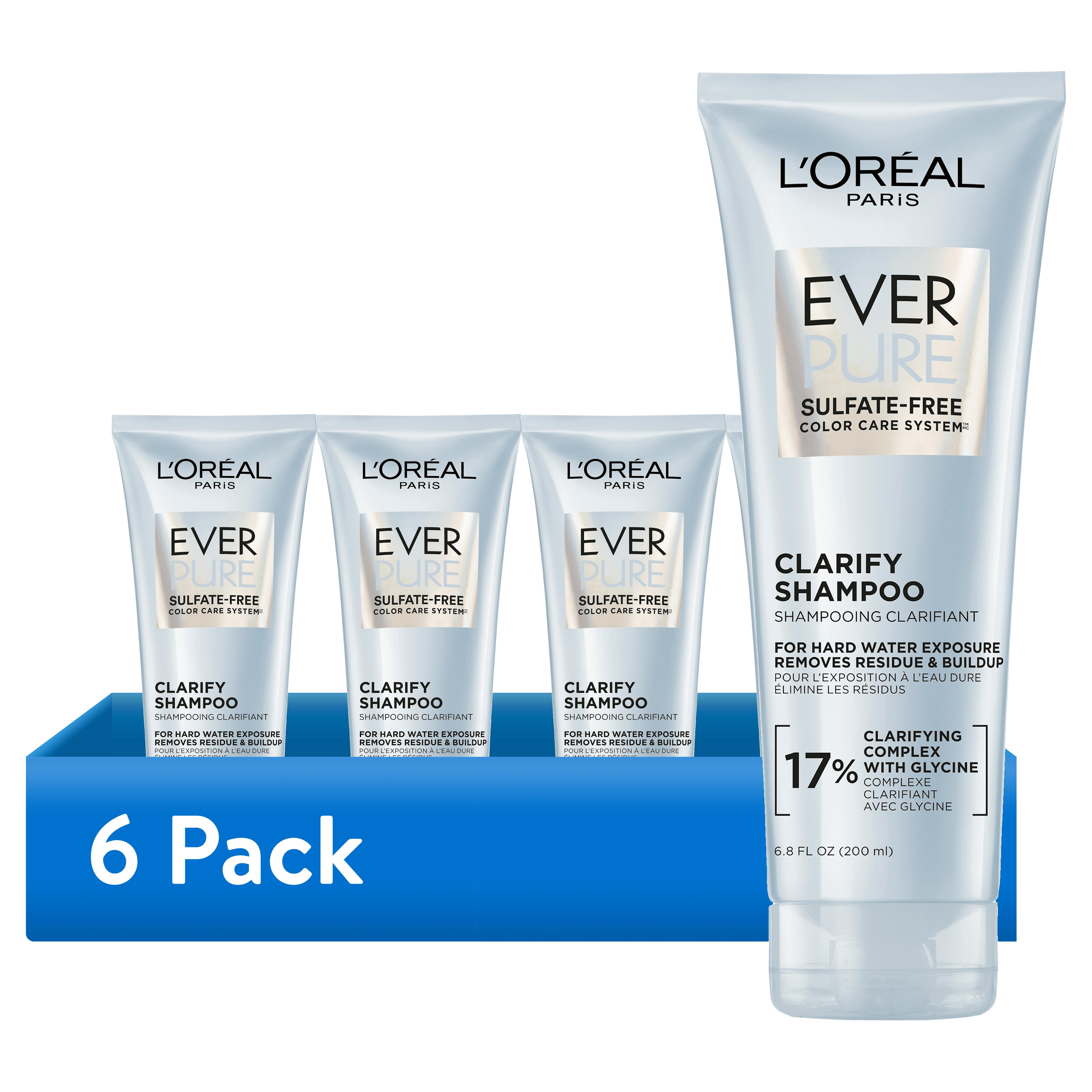 (6 pack) L'Oreal Paris Ever Pure Clarifying Shampoo with Vitamin C, Glycine, for All Hair Types, 6.8 fl oz