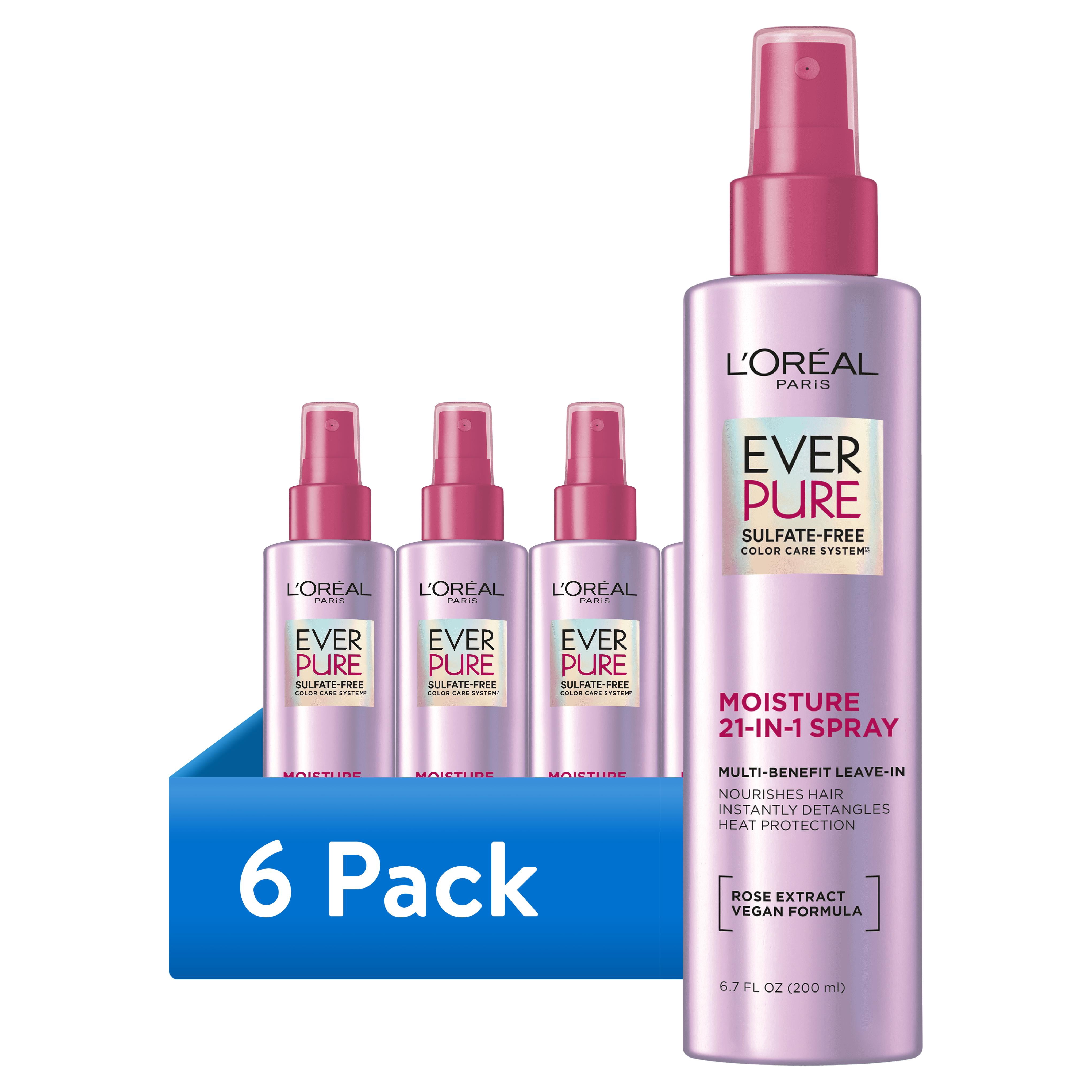(6 pack) L'Oreal Paris EverPure 21 in 1 Perfecting Leave In Color Caring Spray, 6.8 fl oz