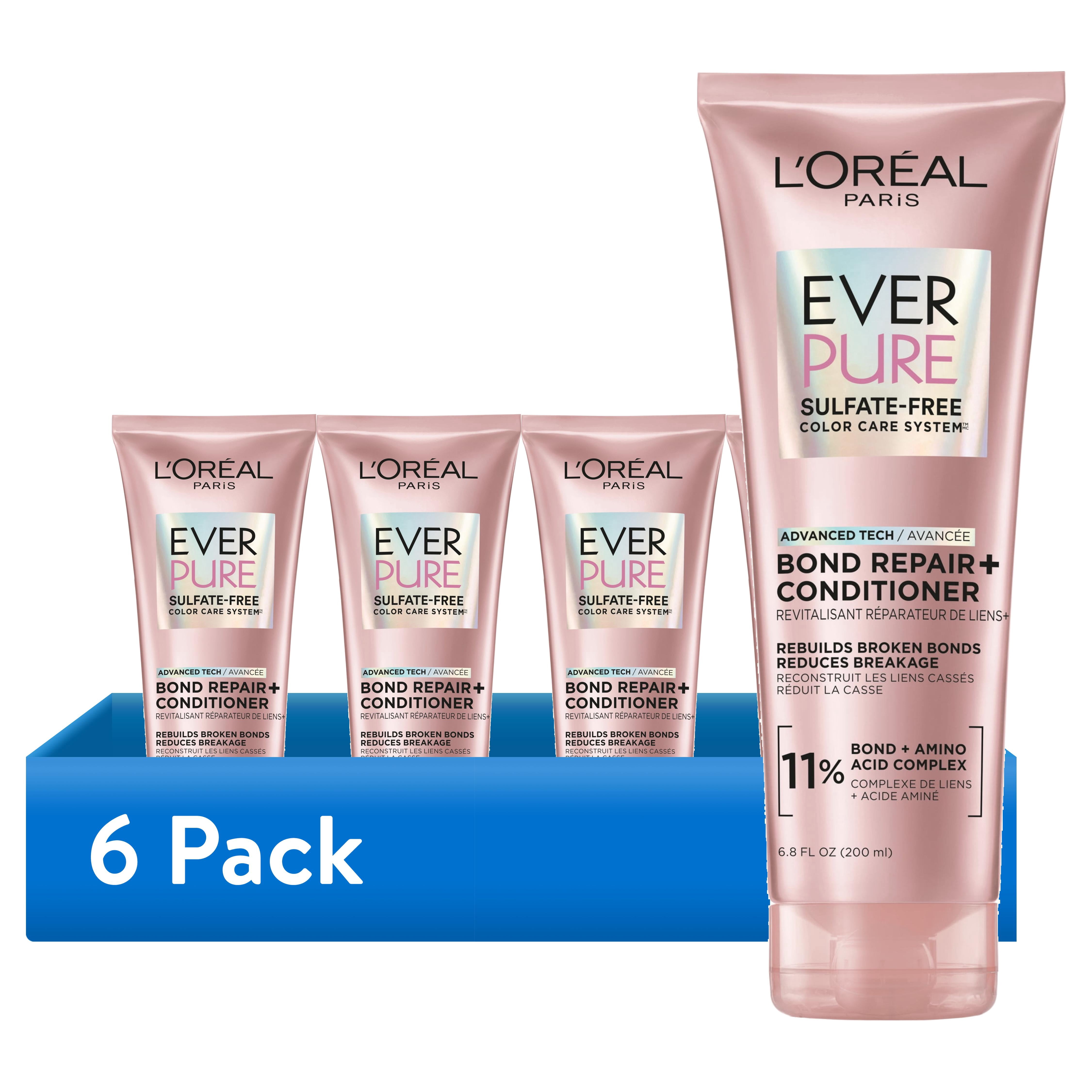(6 pack) L'Oreal Paris EverPure Bond Repair Strengthening Conditioner with Citric Acid, 6.8 oz
