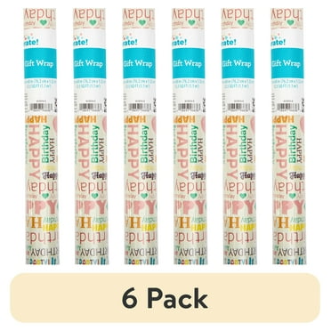 (6 pack) Multicolor Let’s Party Gift Wrap, 30" x 60", by Way To Celebrate