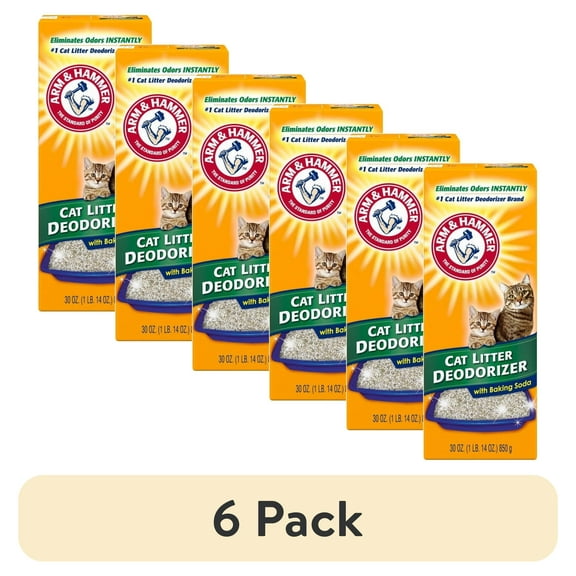 (6 pack) Arm & Hammer Cat Litter Deodorizer Powder, 30 oz, Box