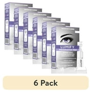 (6 pack) LUMIFY Preservative Free Redness Reliever Eye Drops, For Whiter and Brighter Looking Eyes, 20 Single Use Vials