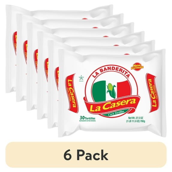 (6 pack) La Banderita Casera Corn Tortillas, 27.5 oz, 30 Count