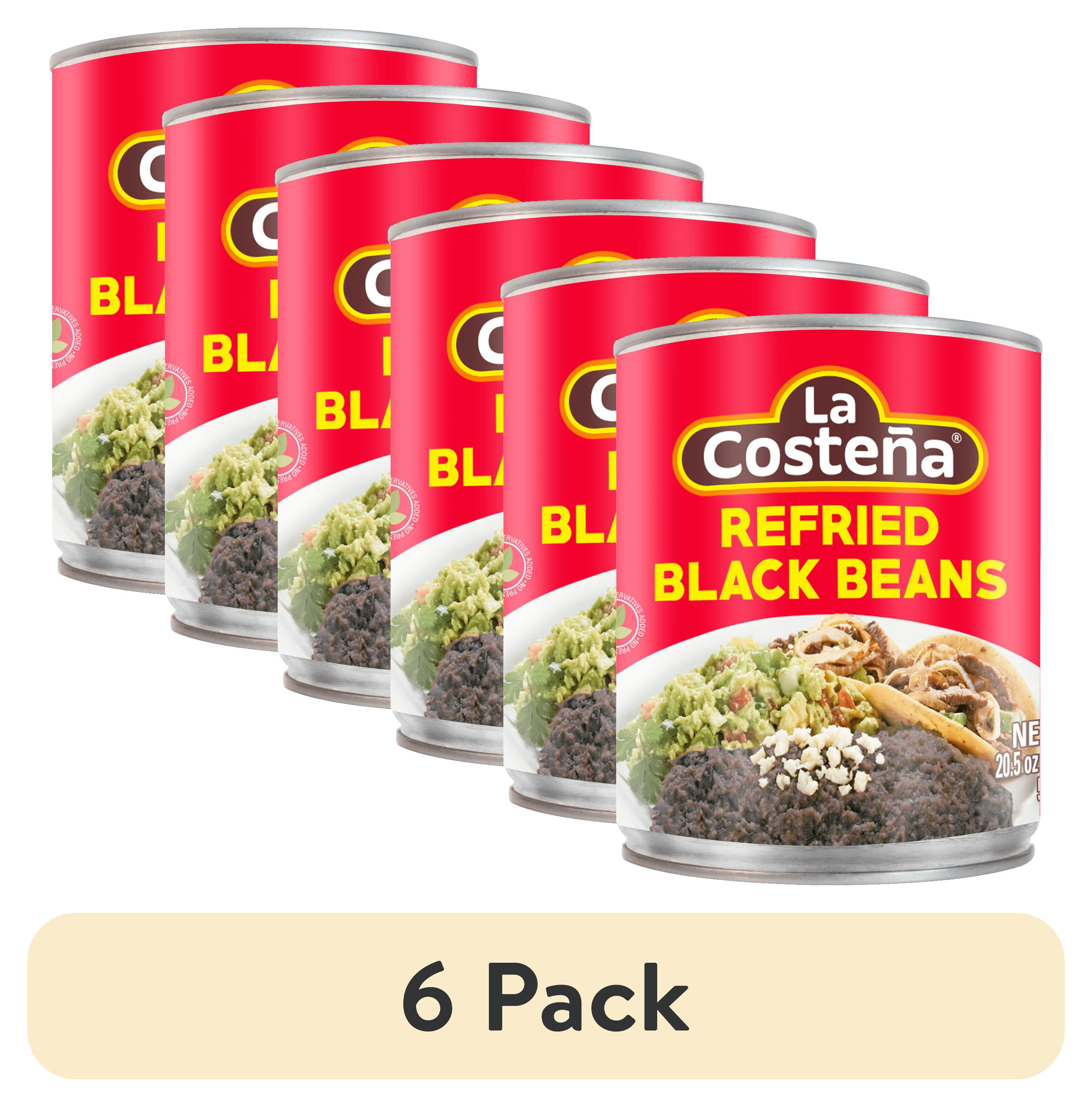 (6 pack) La Costeña Canned Refried Black Beans, 20.5 oz