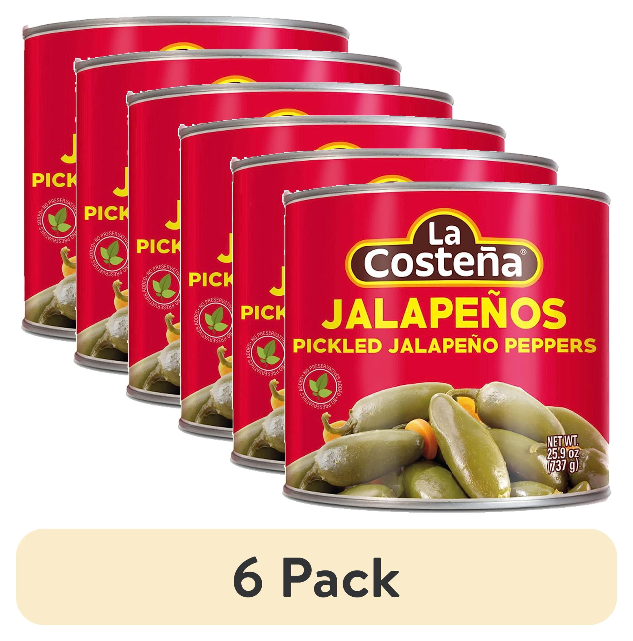 (6 pack) La Costeña Pickled Whole Jalapeno Peppers, 25.9 oz
