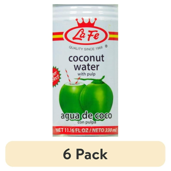 (6 pack) La Fe Coconut Water With Pulp, 11.16 oz x 24