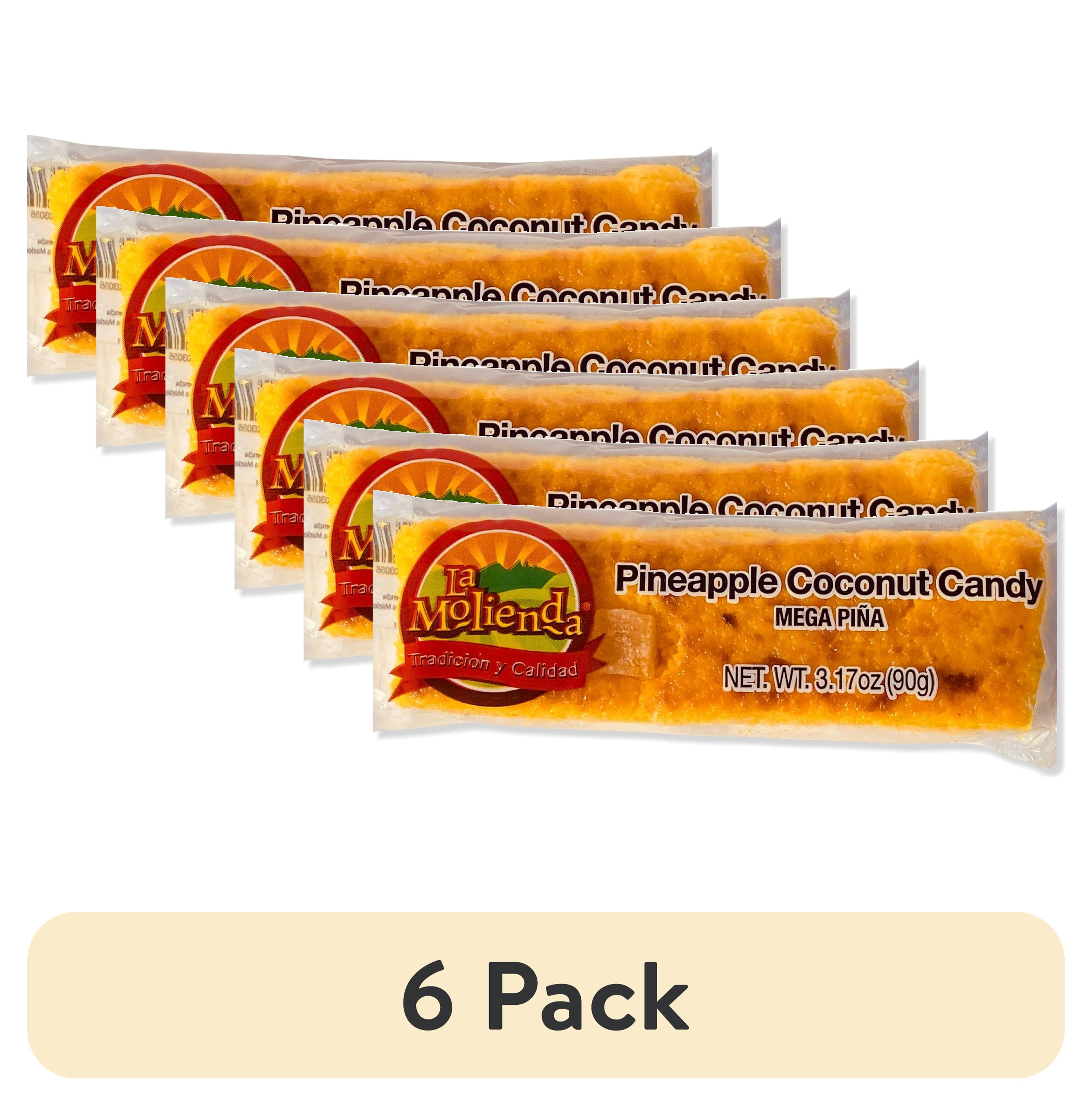 (6 pack) La Molienda Coconut & Pineapple Candy Bar, Mexican Traditional Fruit Paste Candy, 3.1 oz