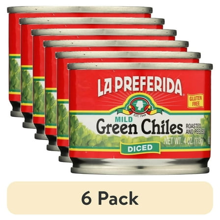 (6 pack) La Preferida Diced Green Chiles, 4 Oz