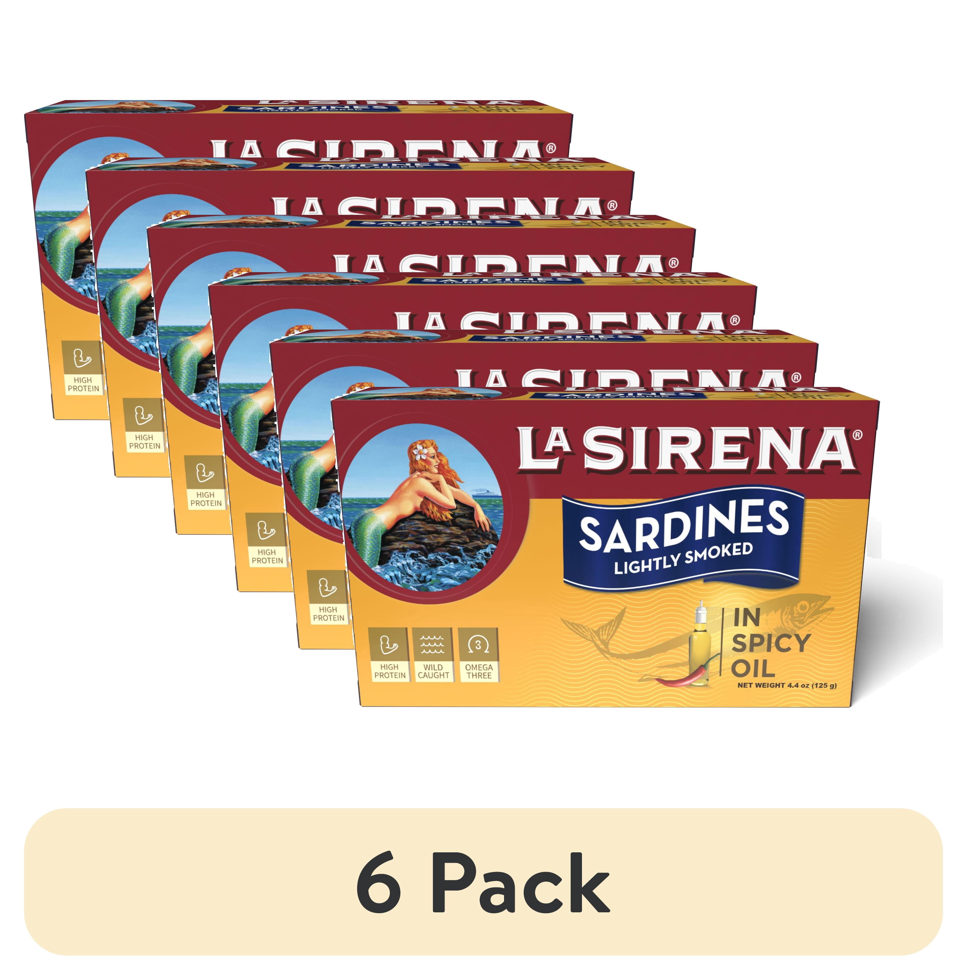 (6 pack) La Sirena Club Can Sardines in Spicy Oil -Lightly Smoked