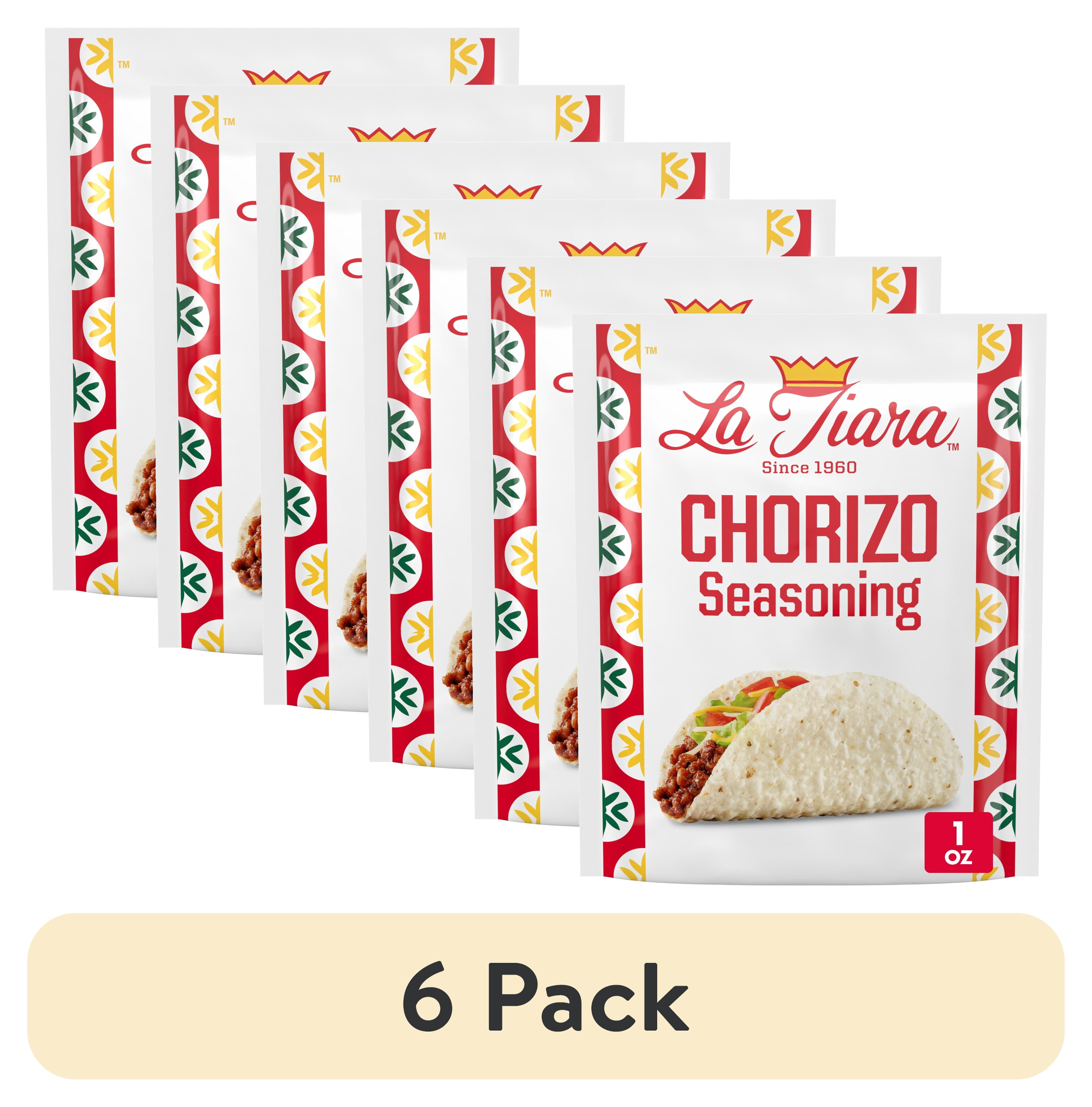 (6 pack) La Tiara Chorizo Seasoning Mix, Spices and Seasonings, 1 oz