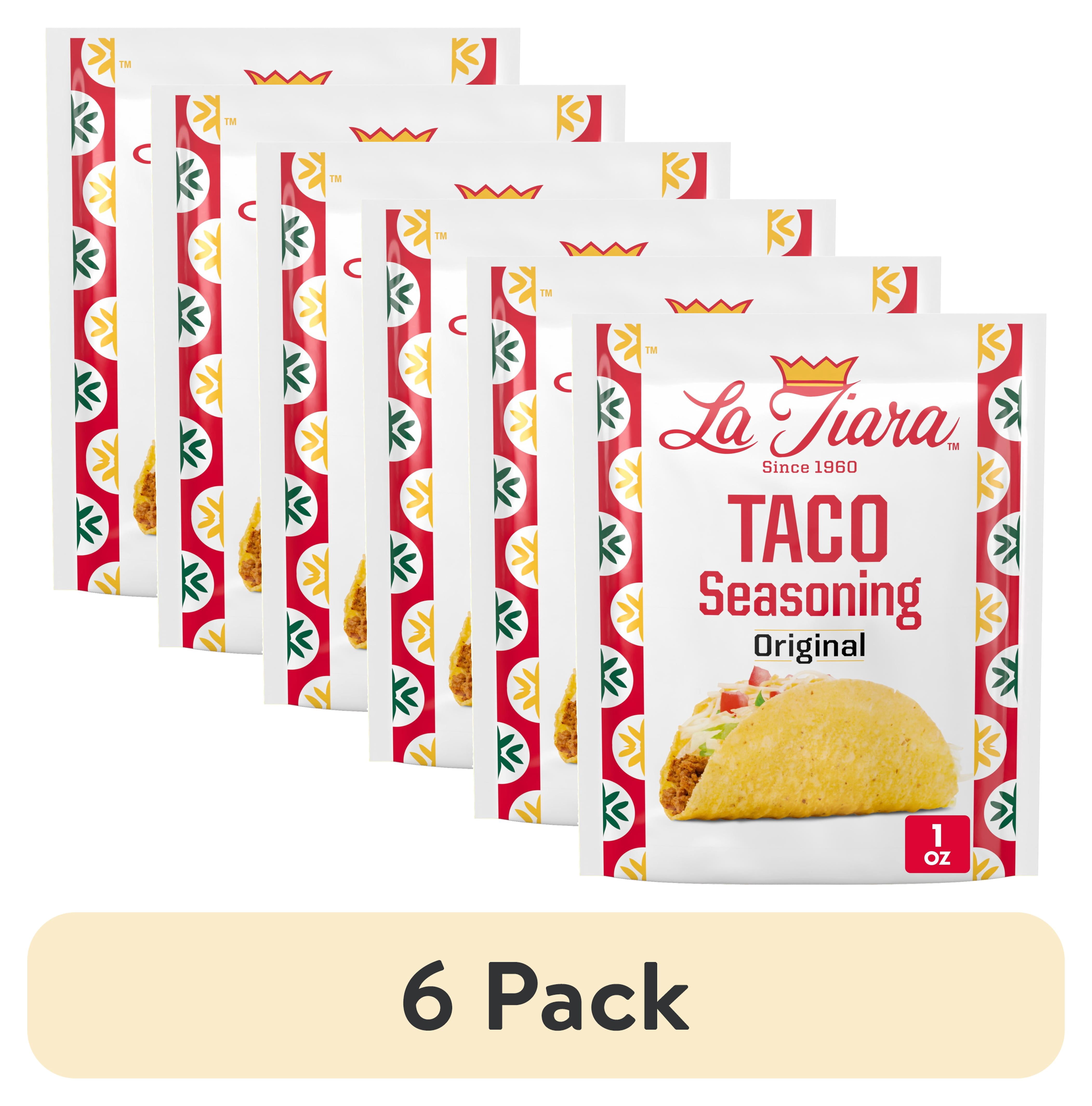 (6 pack) La Tiara Original Taco Seasoning Mix, Spices and Seasonings, 1 oz