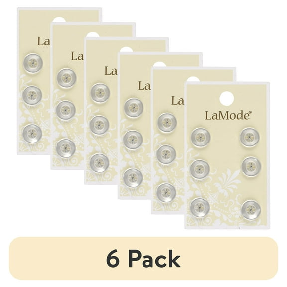 (6 pack) LaMode Pearl Buttons, 6 Piece