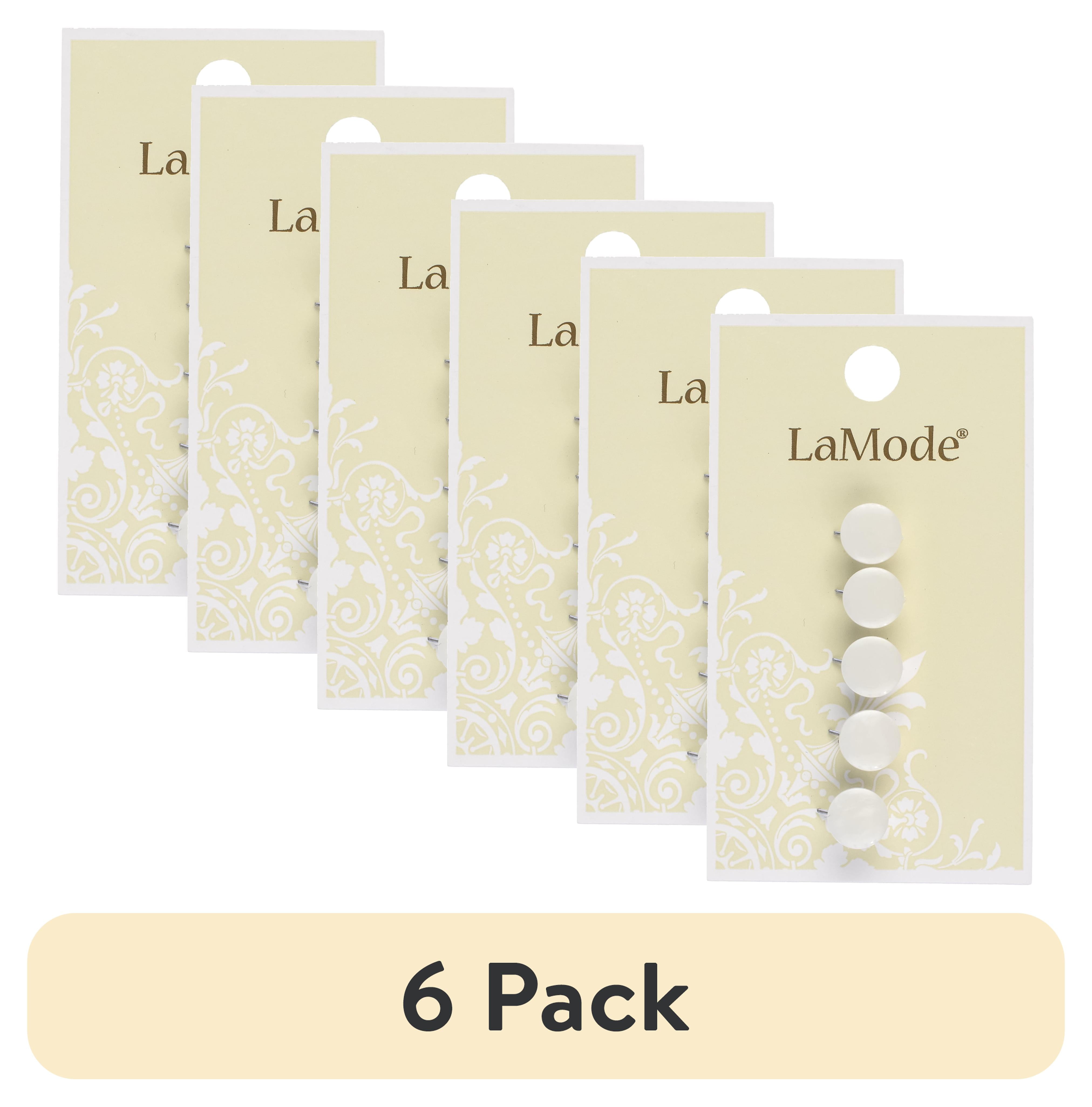 6 pack) LaMode White Pearlized Shank Buttons, 5 Pieces, 3/8