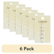 6 pack LaMode White Pearlized Shank Buttons, 5 Pieces, 3/8"