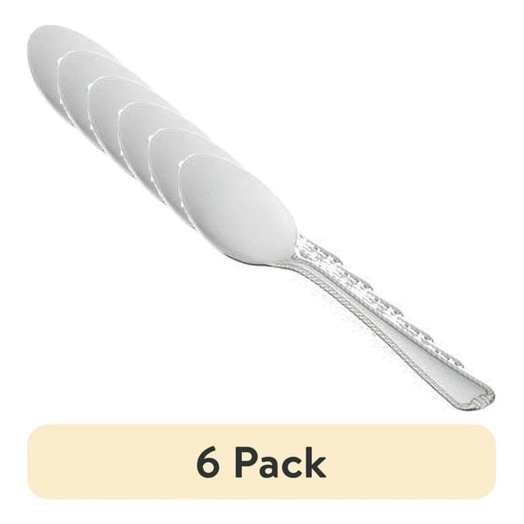 (6 pack) Lace Stainless Steel Adult Teaspoon, 4-Piece Set, Silver