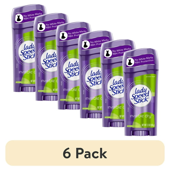 (6 pack) Lady Speed Stick Antiperspirant Deodorant Invisible Dry Powder Fresh, 2.30 oz