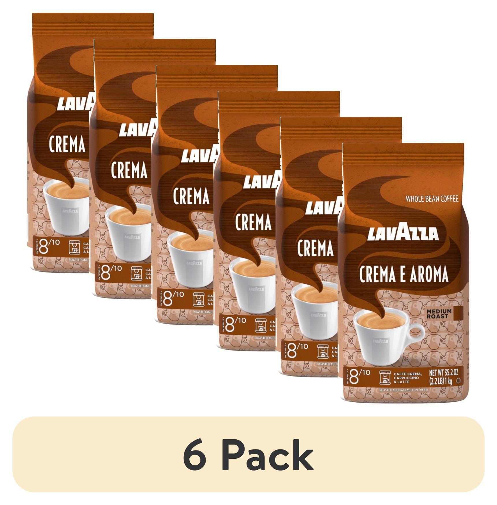 (6 pack) Lavazza Crema e Aroma Whole Bean Coffee, Medium Roast, Arabica and Robusta Blend, 2.2 lb Bag