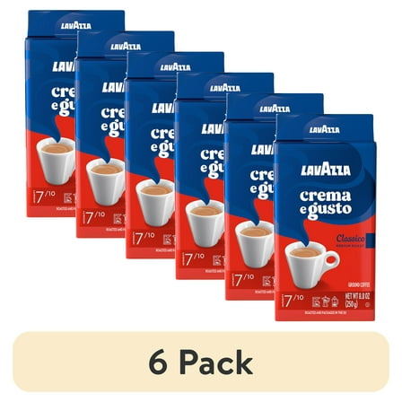 (6 pack) Lavazza Crema e Gusto Ground Coffee, Medium Roast, Arabica and Robusta Blend, 8.8 oz Bag