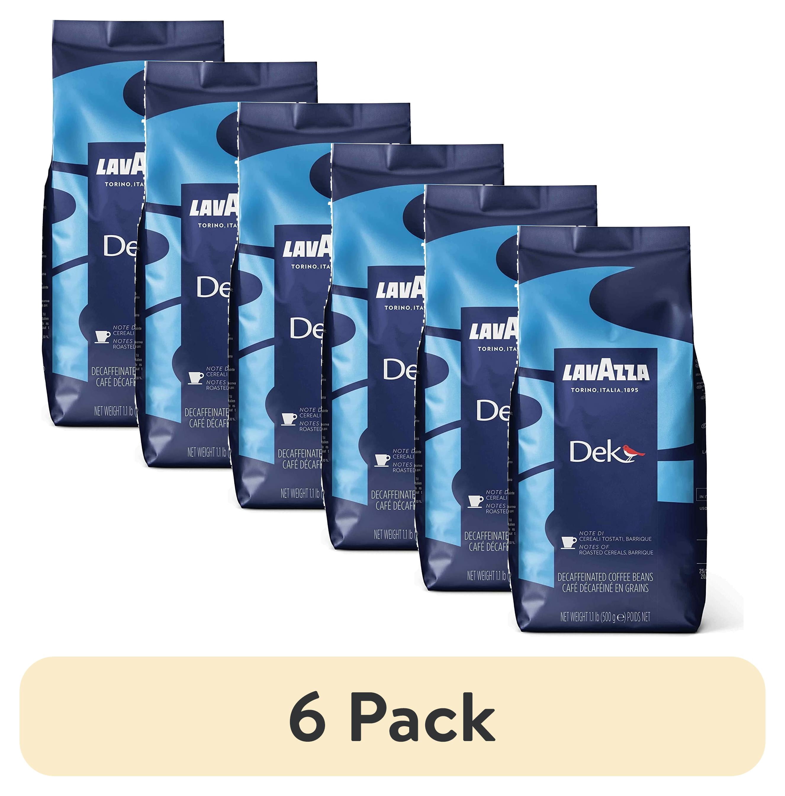 (6 pack) Lavazza DEK Whole Bean Coffee, Arabica and Robusta Blend, 1.1 lb Bag (Pack of 1)