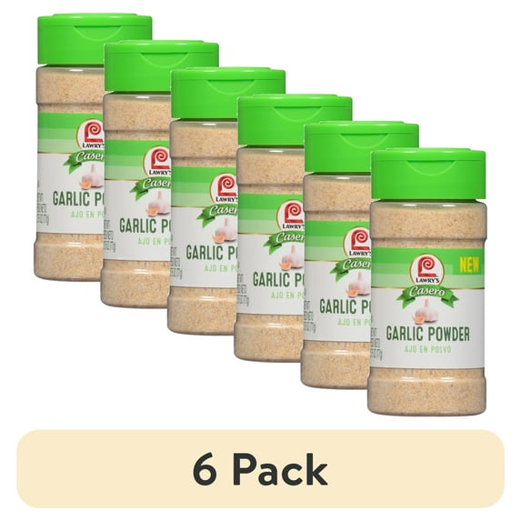 (6 pack) Lawry's Casero No Artificial Flavors Kosher Garlic Powder, 2.75 oz Bottle