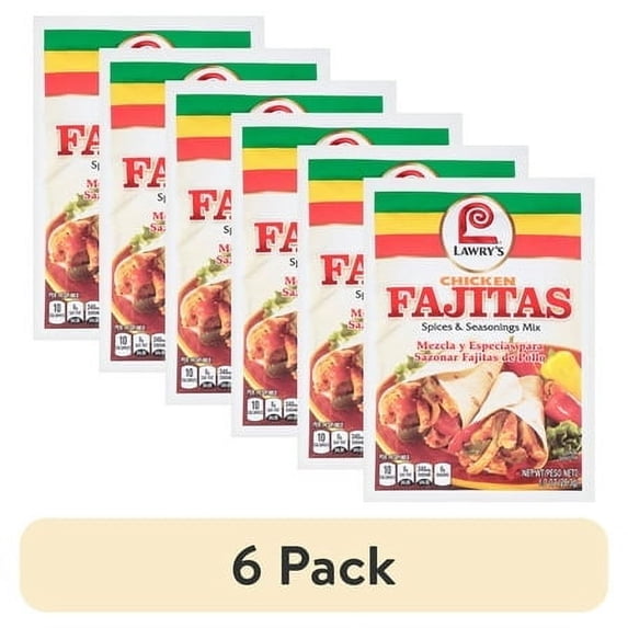 (6 pack) Lawry's Chicken Fajita Seasoning Mix, 1.0 oz Packet