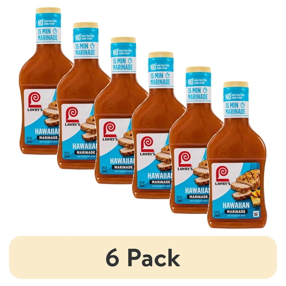 (6 pack) Lawry's Hawaiian With Tropical Fruit Juices Marinade, 12.0 fl oz Bottle
