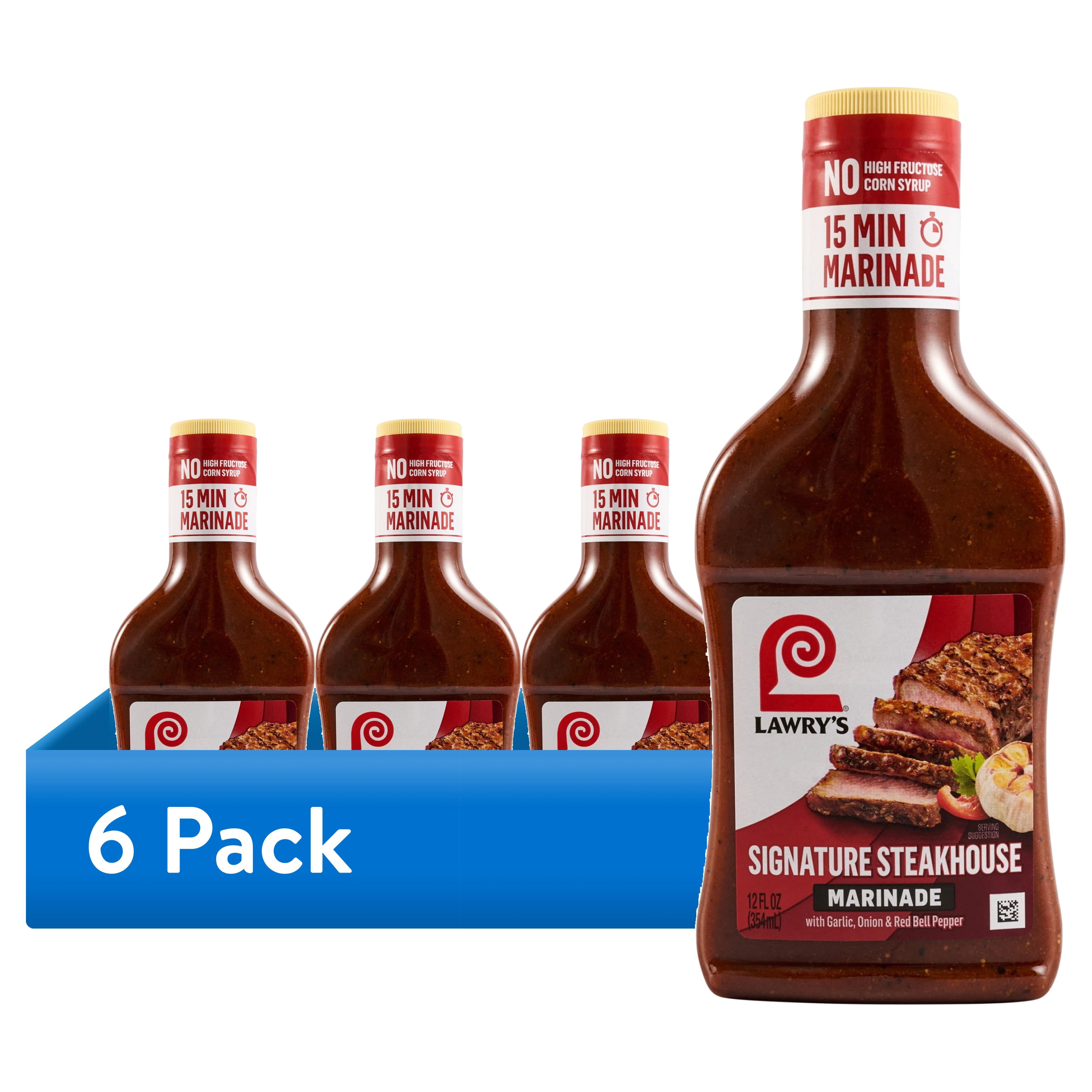 (6 pack) Lawry's Signature Steakhouse Marinade, 12.0 fl oz Bottle