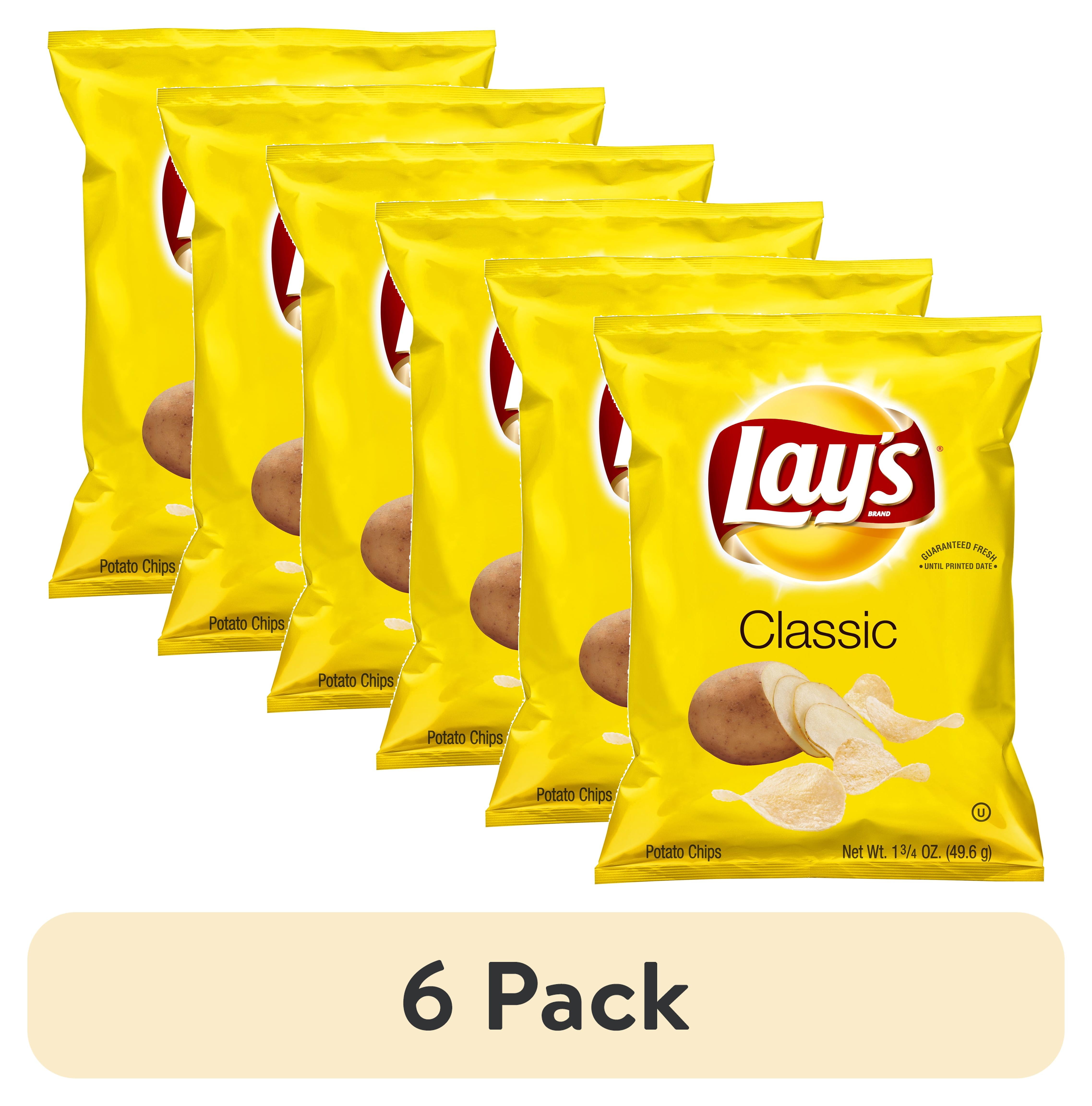(6 pack) Lay's Classic Potato Chips 1.75 oz. Plastic Bag
