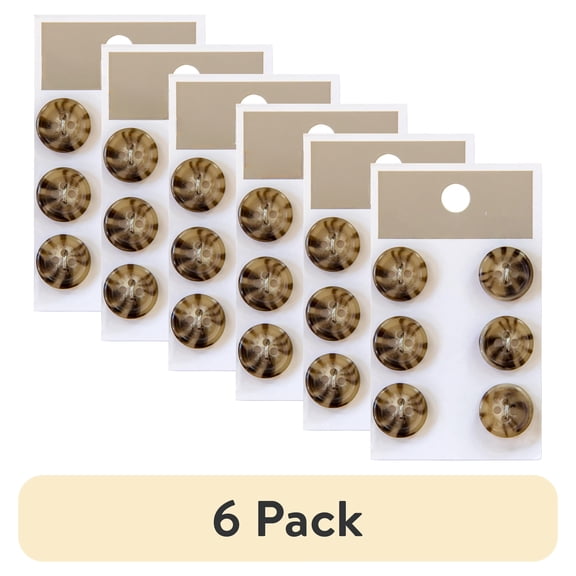 Homlyo 6 Pack Tortoise Shell Pattern Resin Buttons, 4-Hole Round Horn Texture Buttons for Coat, Blazer, Jacket Sewing & DIY Crafts