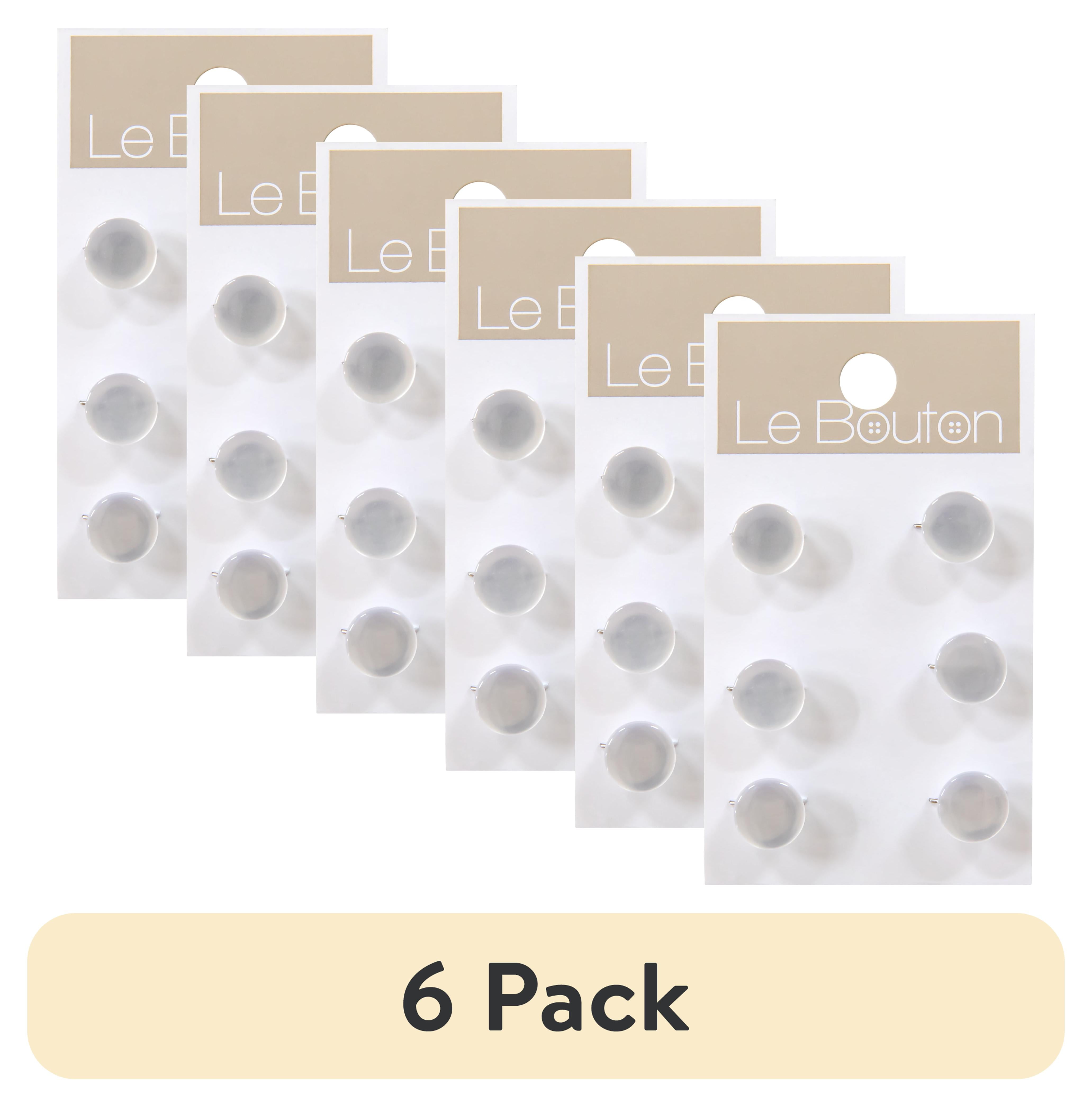 (6 pack) Le Bouton White 3/8" Shank Buttons, 6 Pieces, 100% Polyester